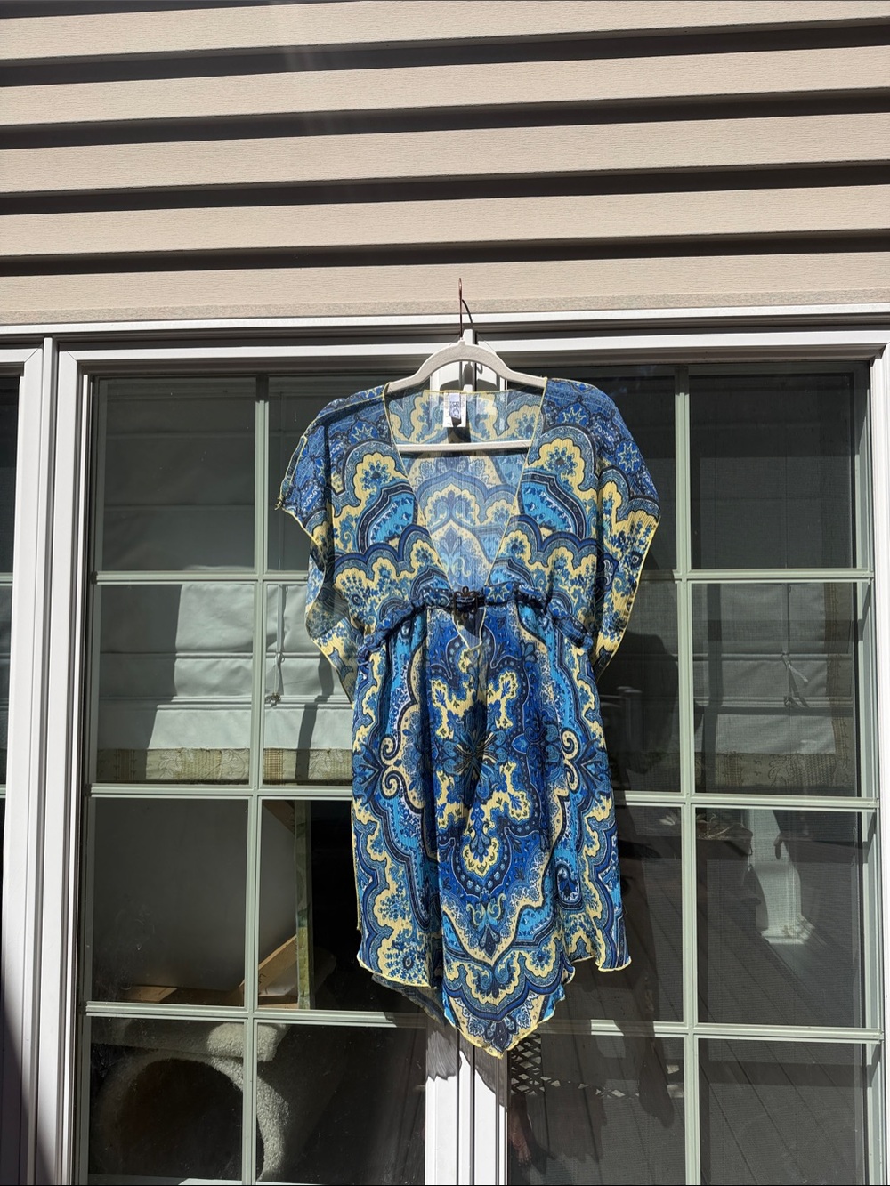 BECCA Blue & Yellow Paisley Swim Coverup Tunic